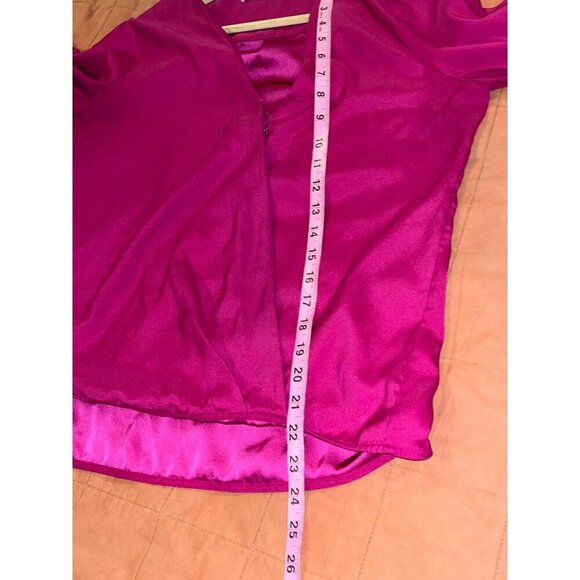 Parker Fuchsia Long Sleeve Button Cuffs Wrap Blouse Women's Size XS - Picture 9 of 9